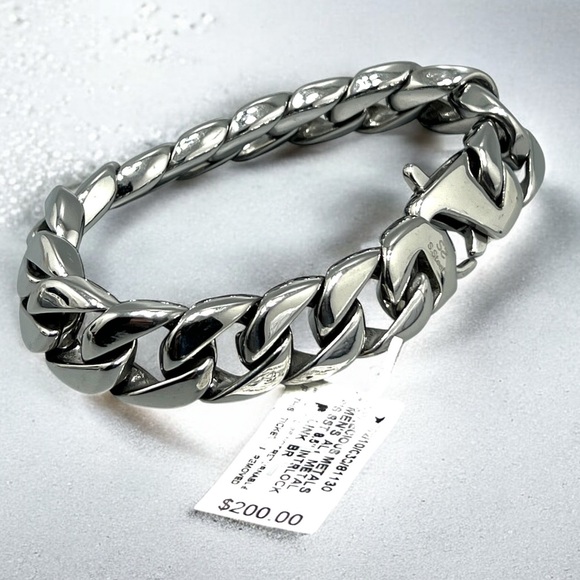 Mens Thick Heavy Cuban Link Stainless Steel Bracelet
